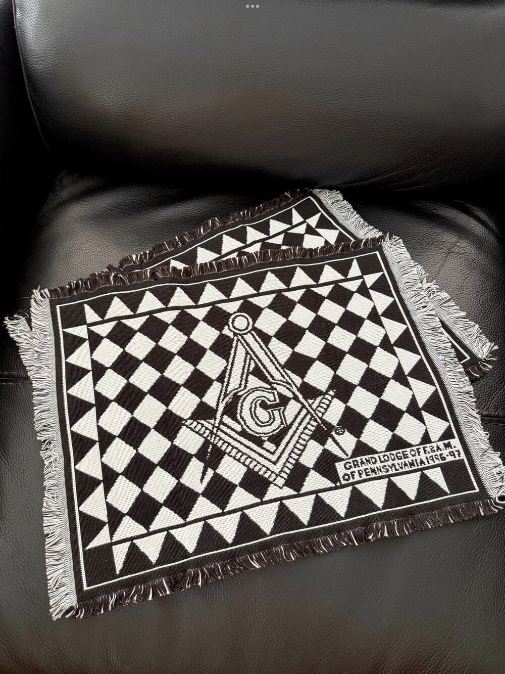 Masonic Lodge Mason Freemason Altar Cloth Mat Placemat Set of 2 Pennsylvania Vtg